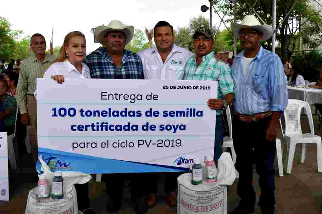 SRU 026 2019. Gobierno De Tamaulipas Entrega 100 Toneladas De Semilla A Productores De Soya De Altamira 10 1024x683