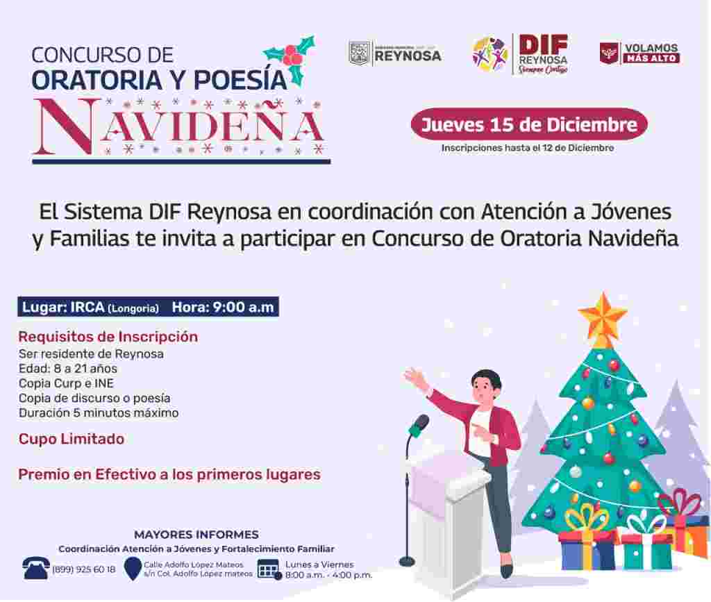 Invita DIF Reynosa a Concurso de Poesía y Oratoria Navideña WhatsApp Image 2022 11 28 At 9.38.56 AM 1024x867
